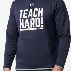 Under Armour Navy ‘ColdGear’ “Teach Hard!” Hoodie XL pullover